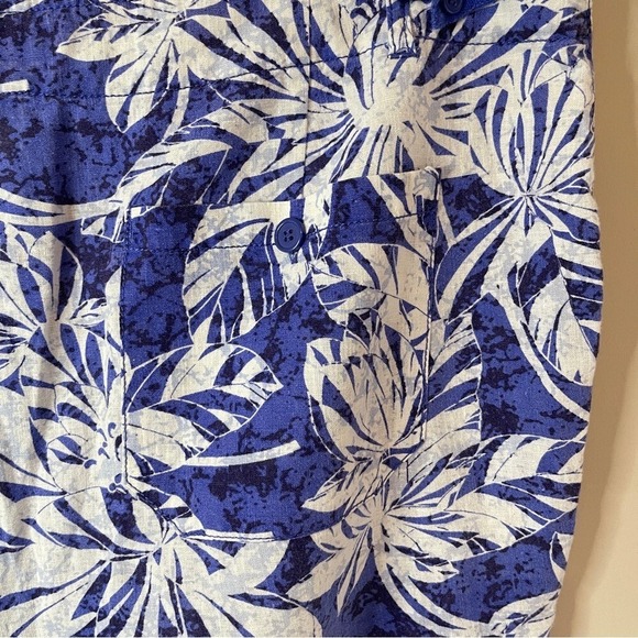 CARIBBEAN JOE Tropical Floral Linen Blend Cargo Shorts, Size 14 - Picture 5 of 7